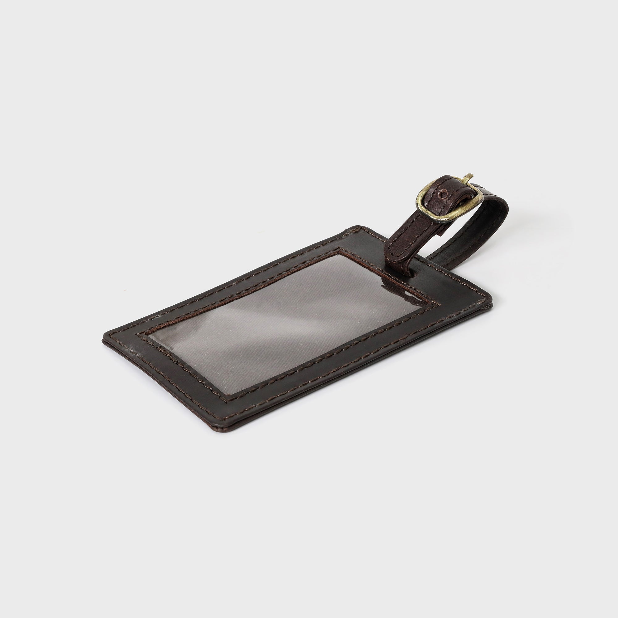 Leather Luggage Tag - Brown