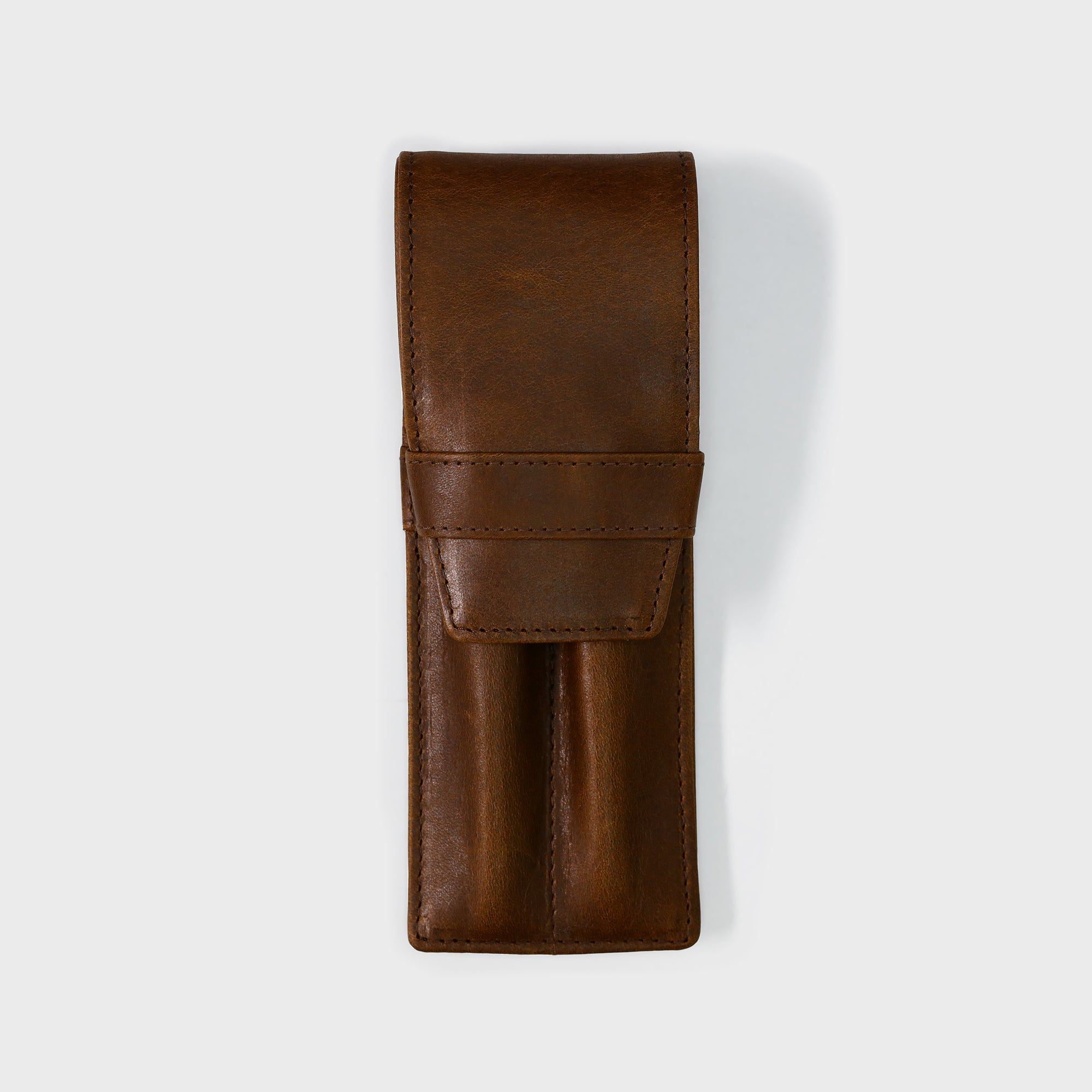Pen and Pencil set with Leather Case - Brown