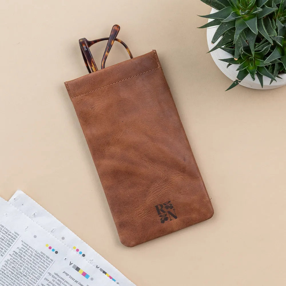 Leather Glasses Slip - Tan