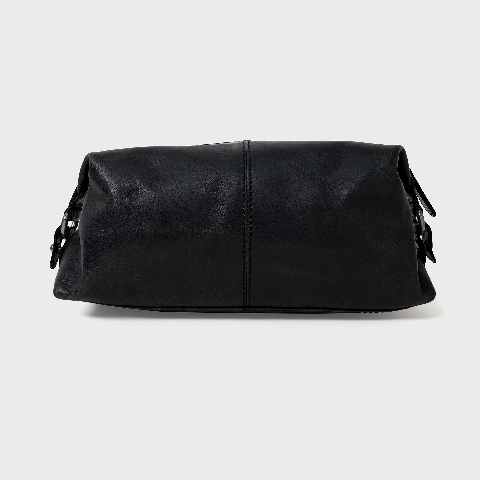 Collar Stud Leather Washbag - Black