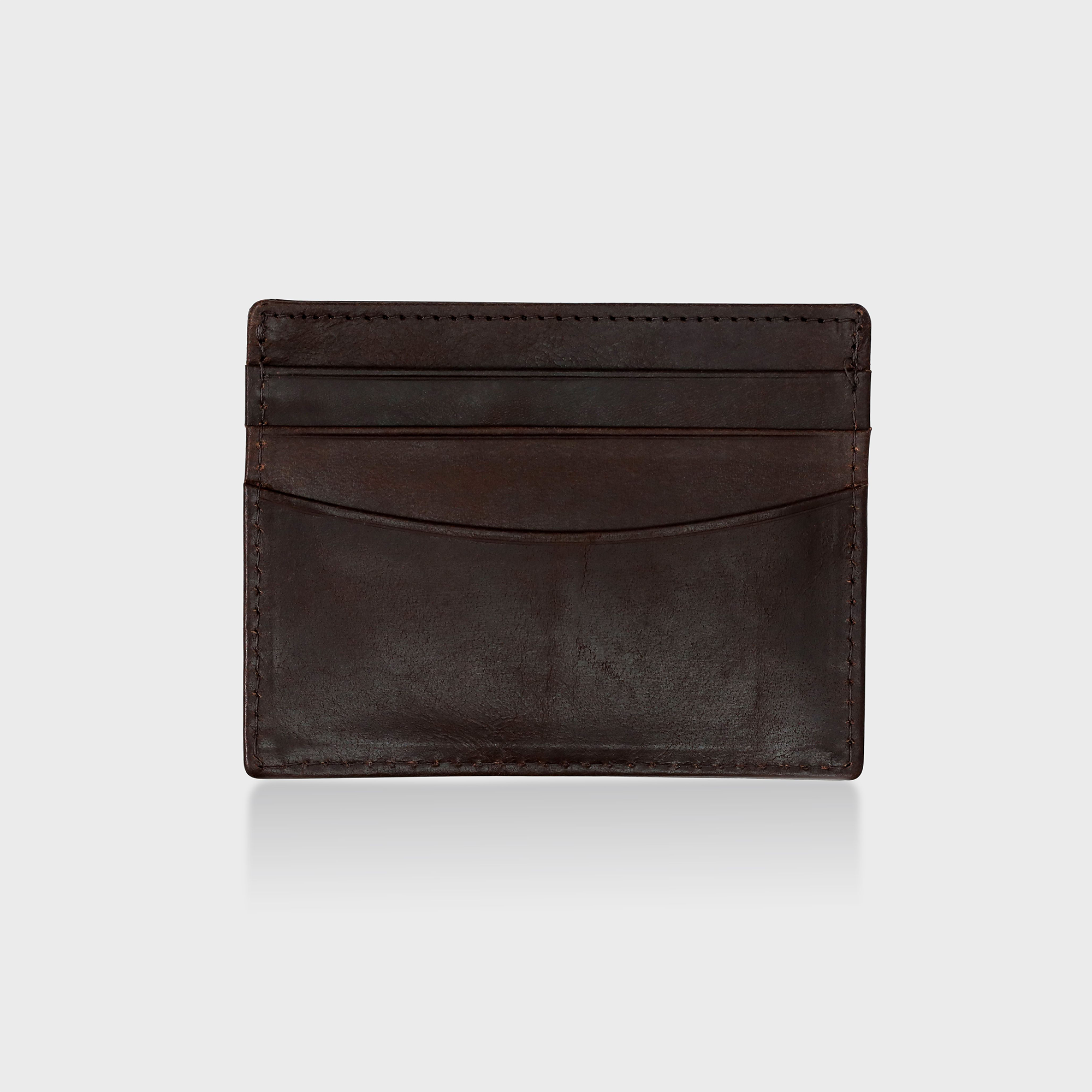 Vinatge Leather Card Holder - Brown