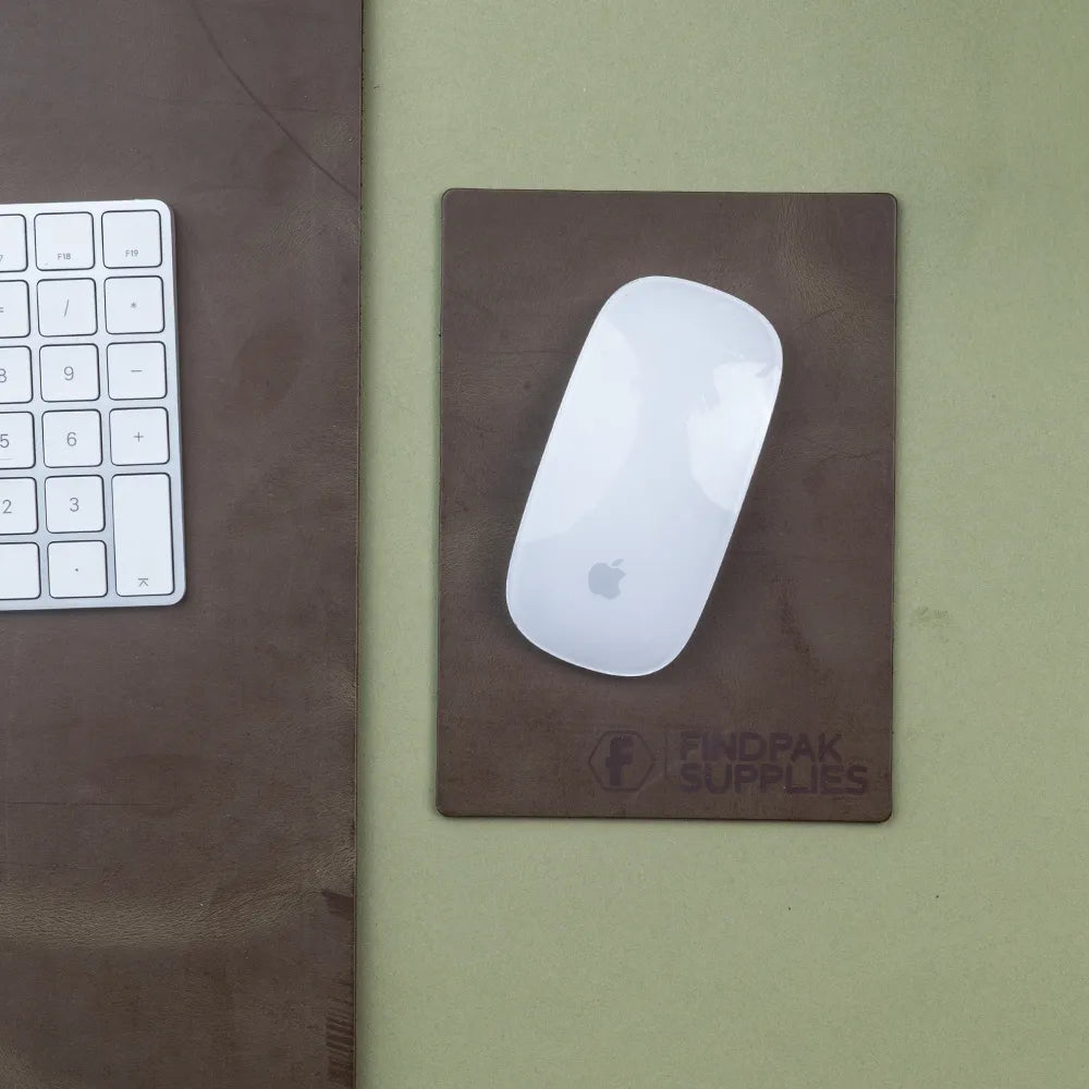 Recycled Leather Mini Mouse Mat - Brown