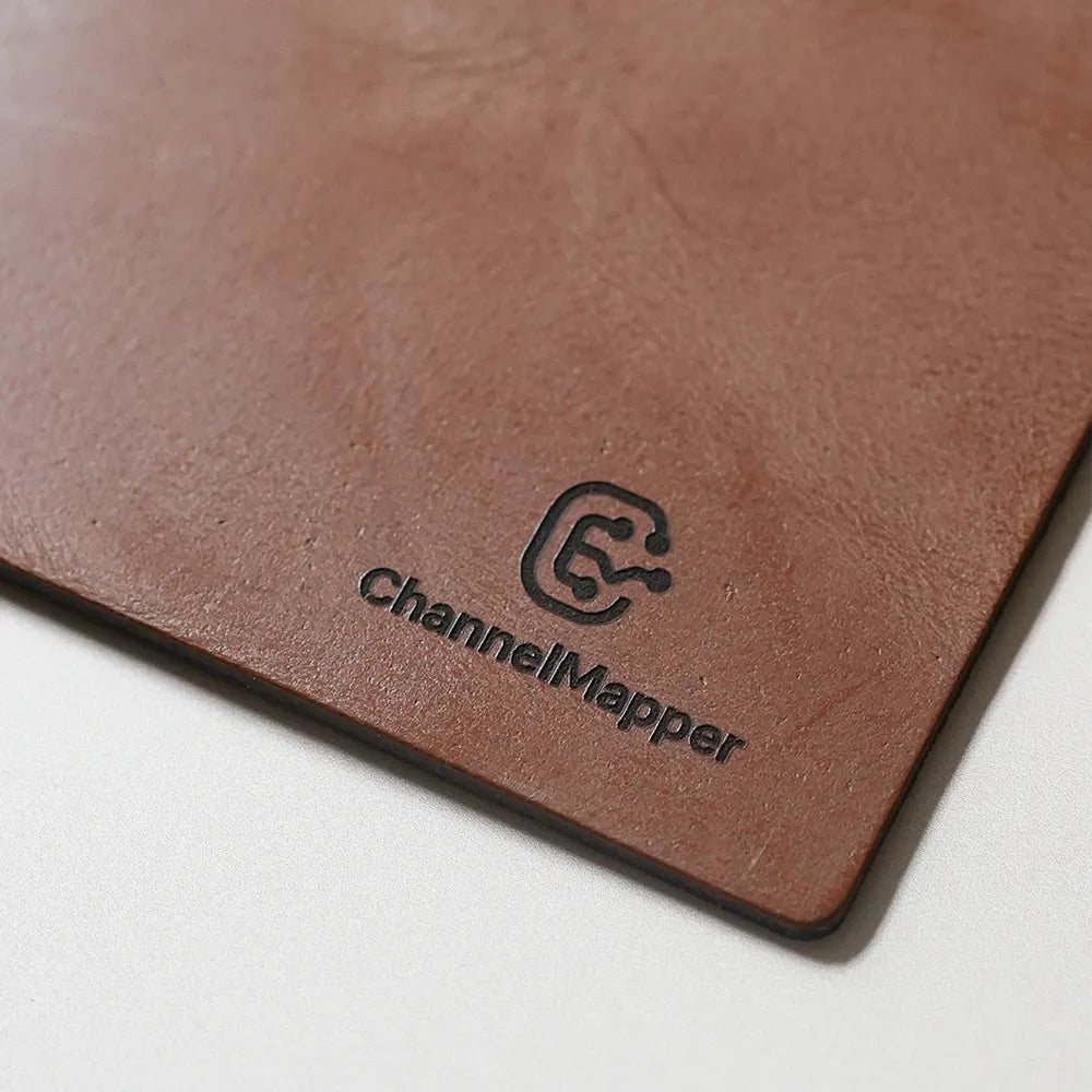 Recycled Leather Mini Mouse Mat - Tan