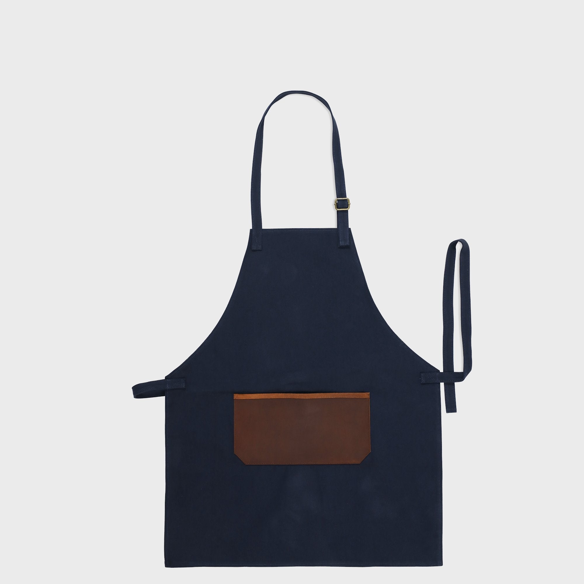Leather and Canvas Apron - Navy