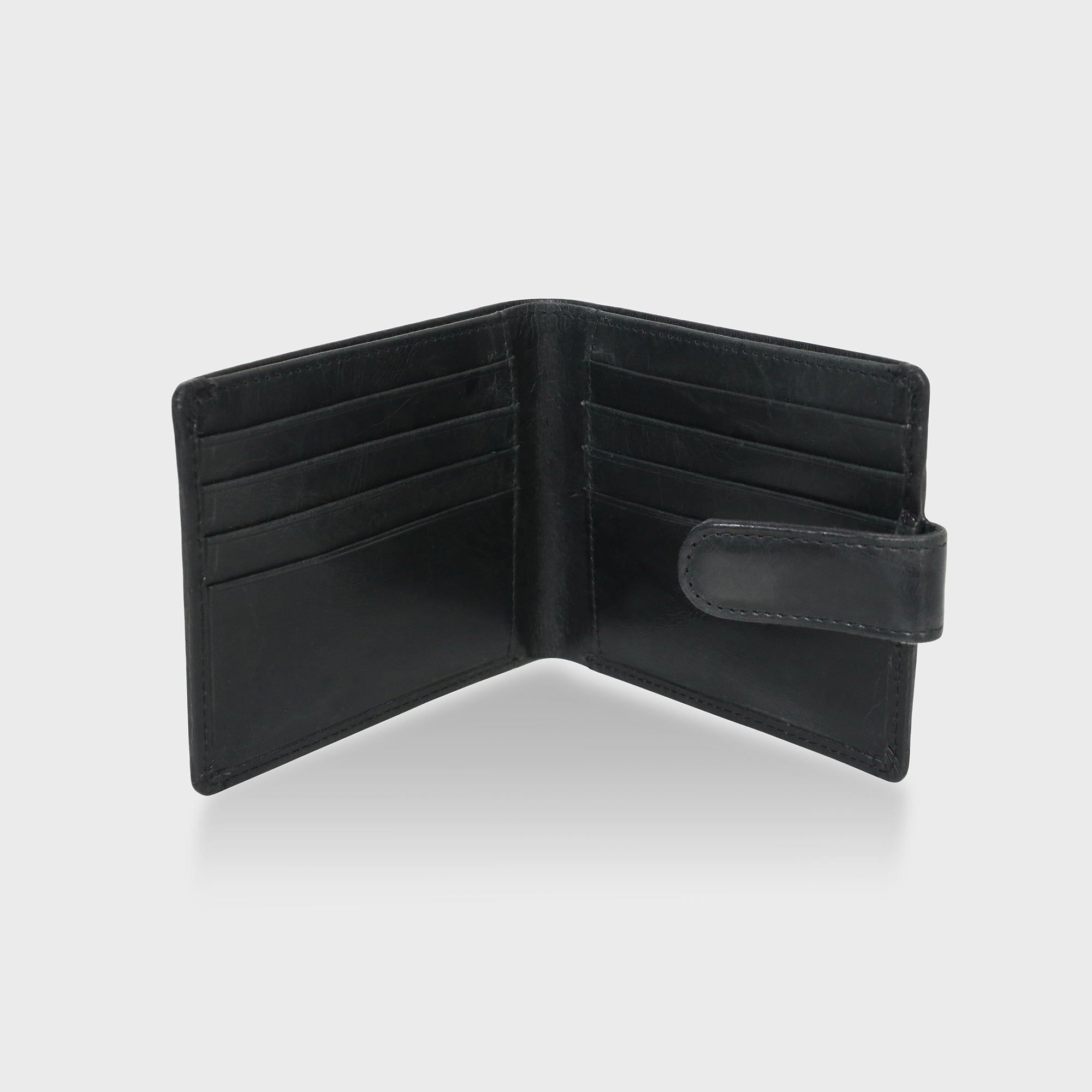 Leather BiFold Wallet - Black