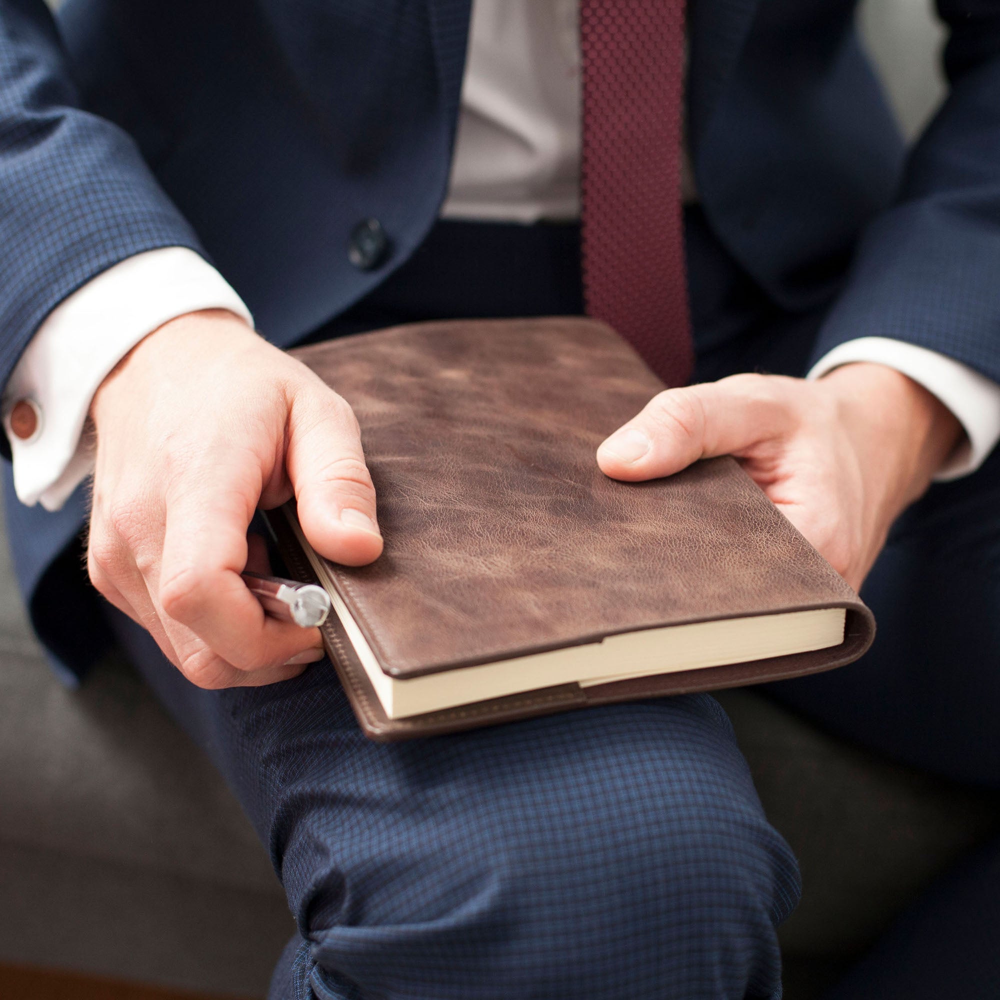 Refillable Leather Notebook - Brown