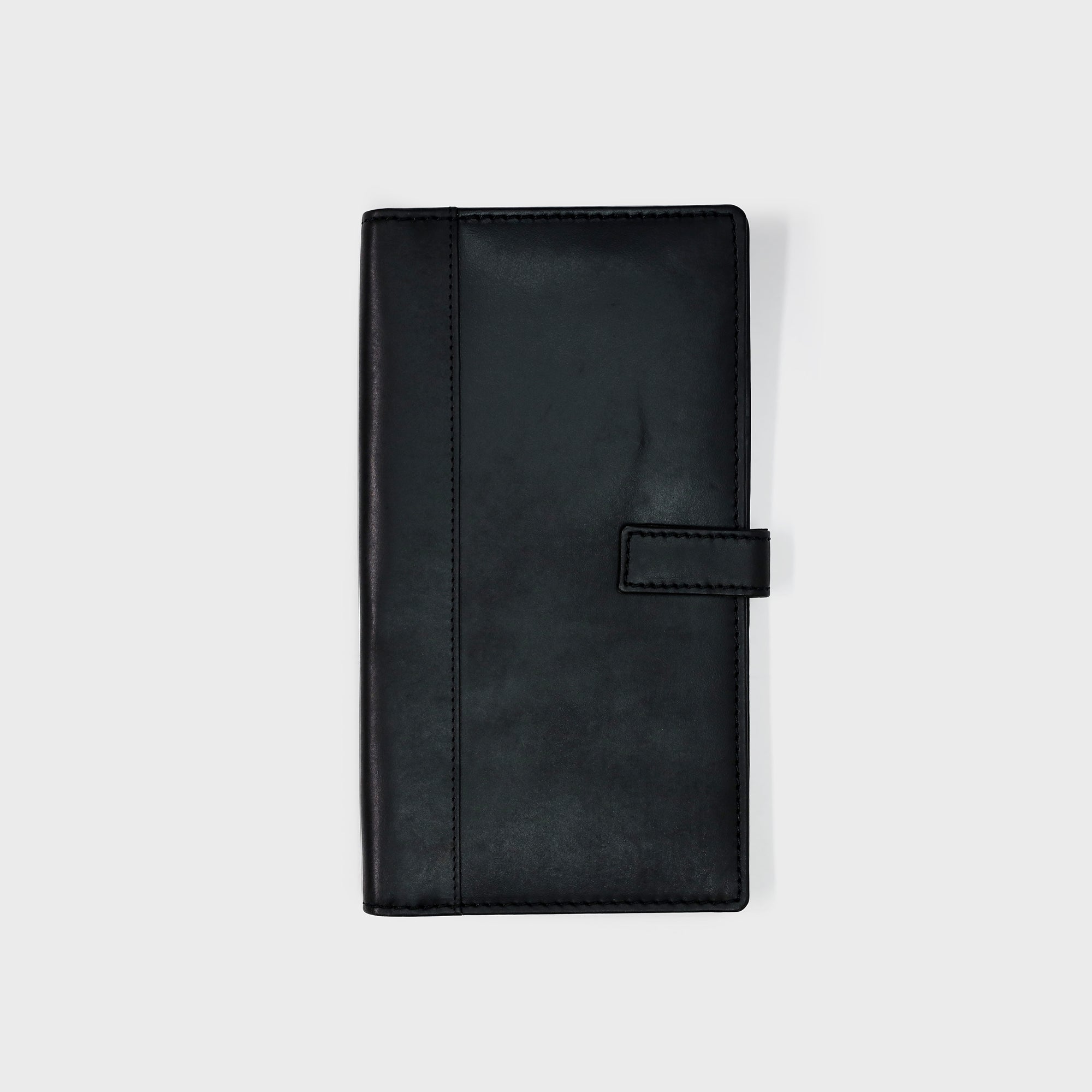 Leather Travel Wallet - Black