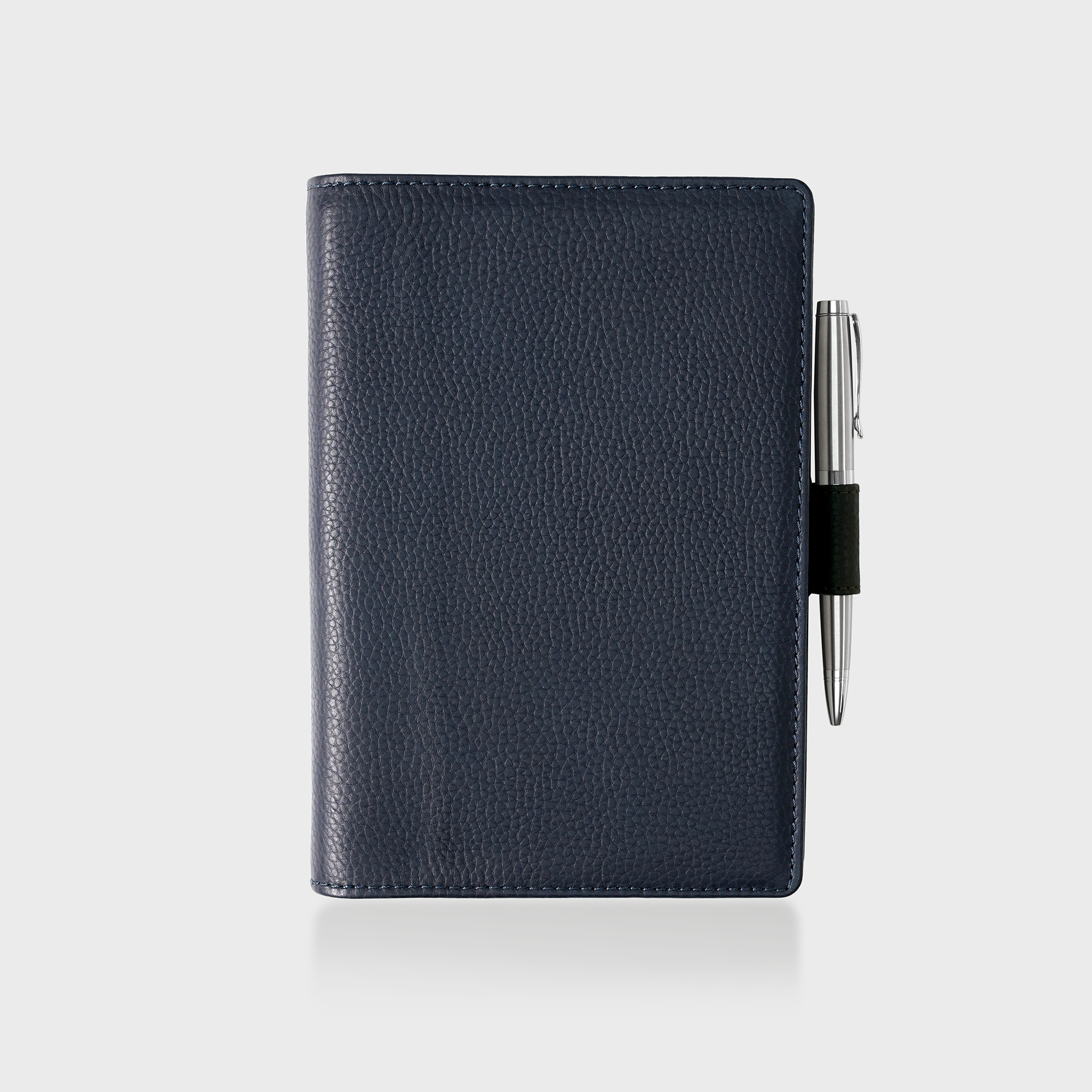 Pebble Grain Leather Diary - Navy / Bottle Green