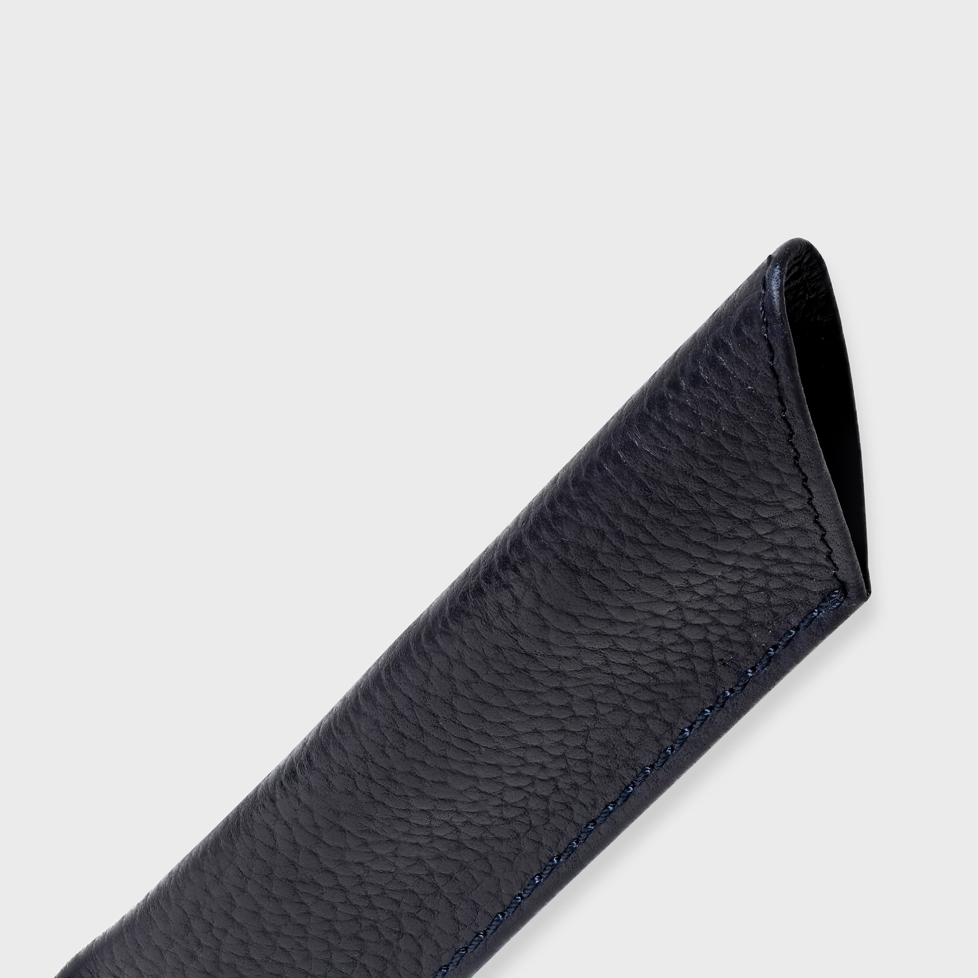 Pebble Grain Leather Pen Holder - Navy
