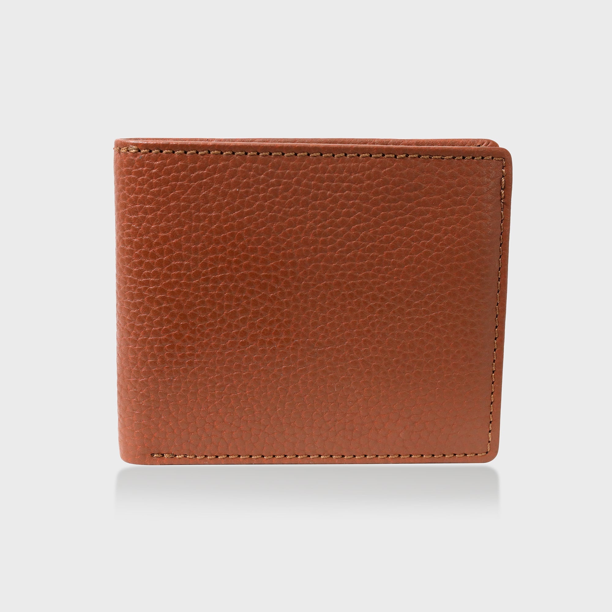 Pebblegrain Leather BiFold Wallet - Tan / Green