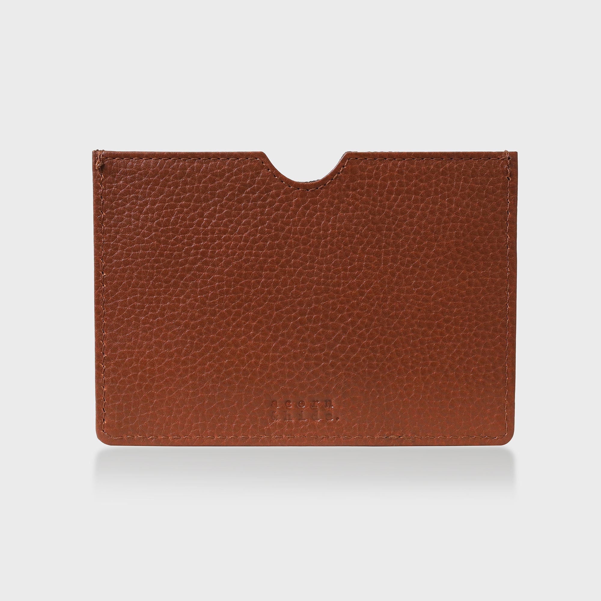 Pebble Grain Leather Passport Sleeve - Tan