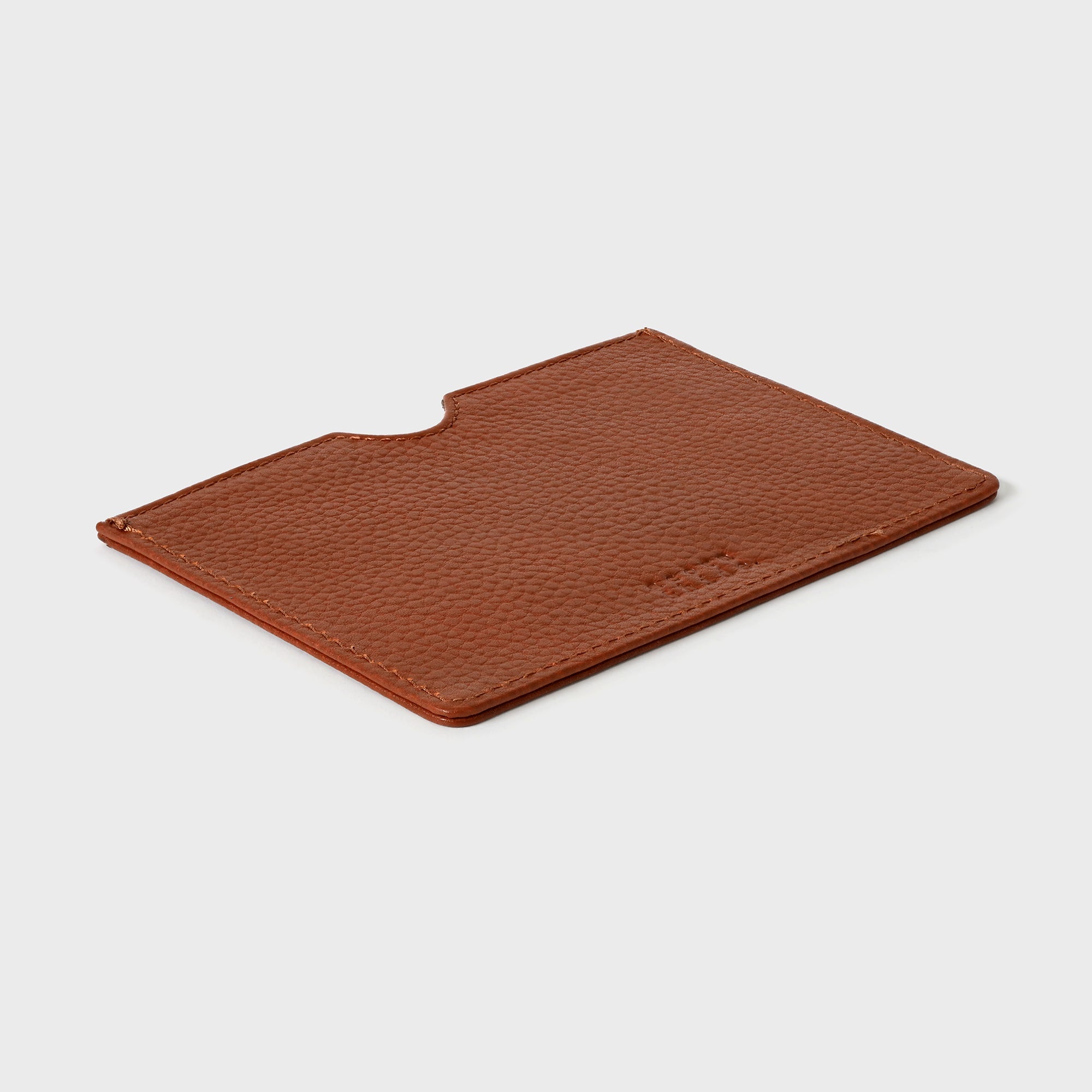 Pebble Grain Leather Passport Sleeve - Tan