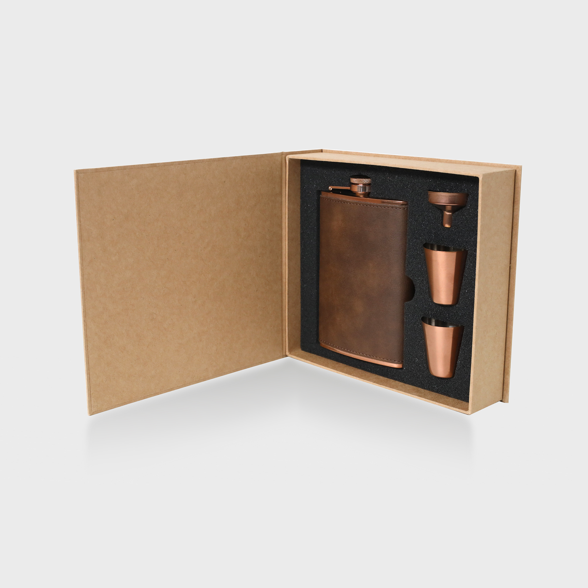 Copper Hip Flask Set with Funnel & Shot Cups