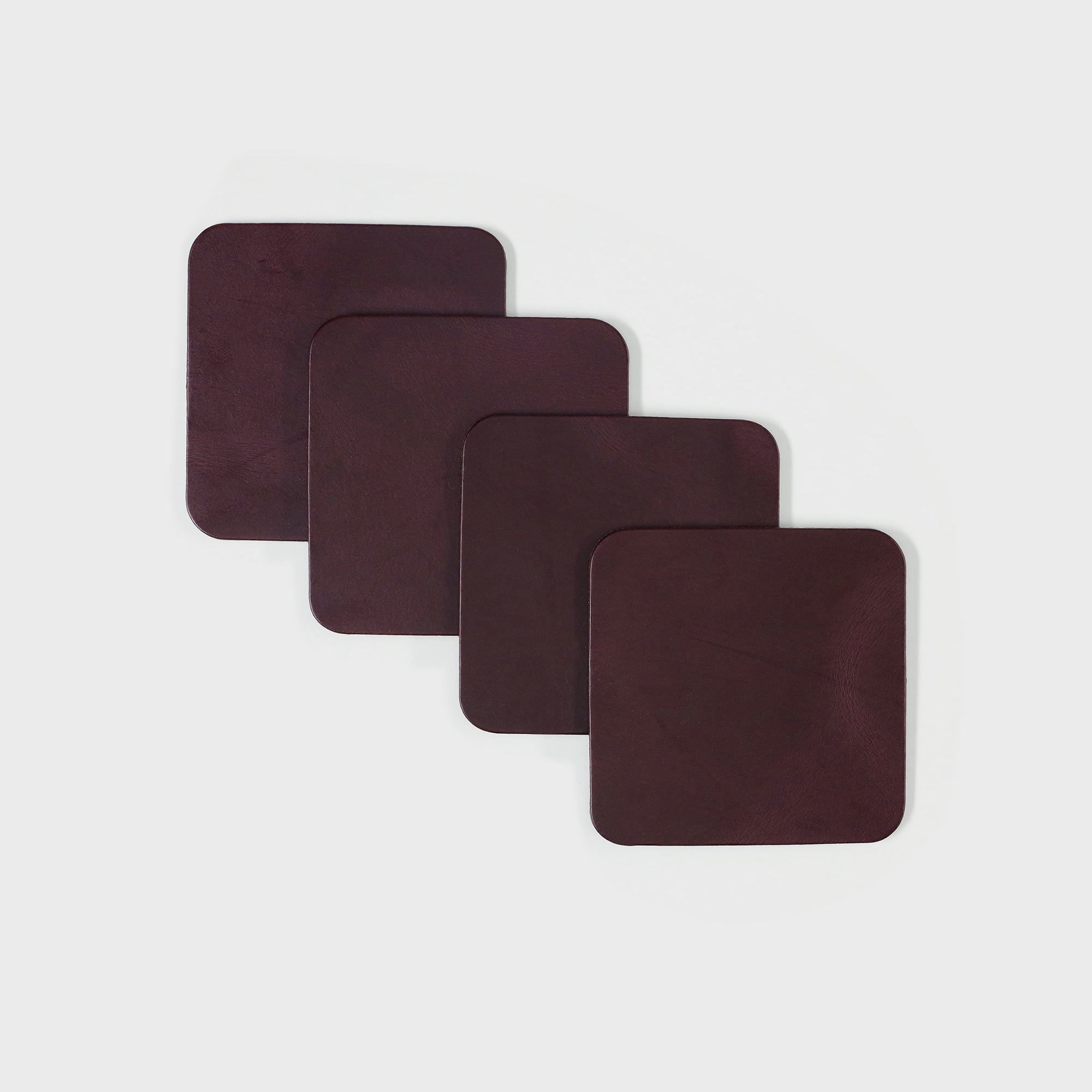 Leather Coasters - Burgundy