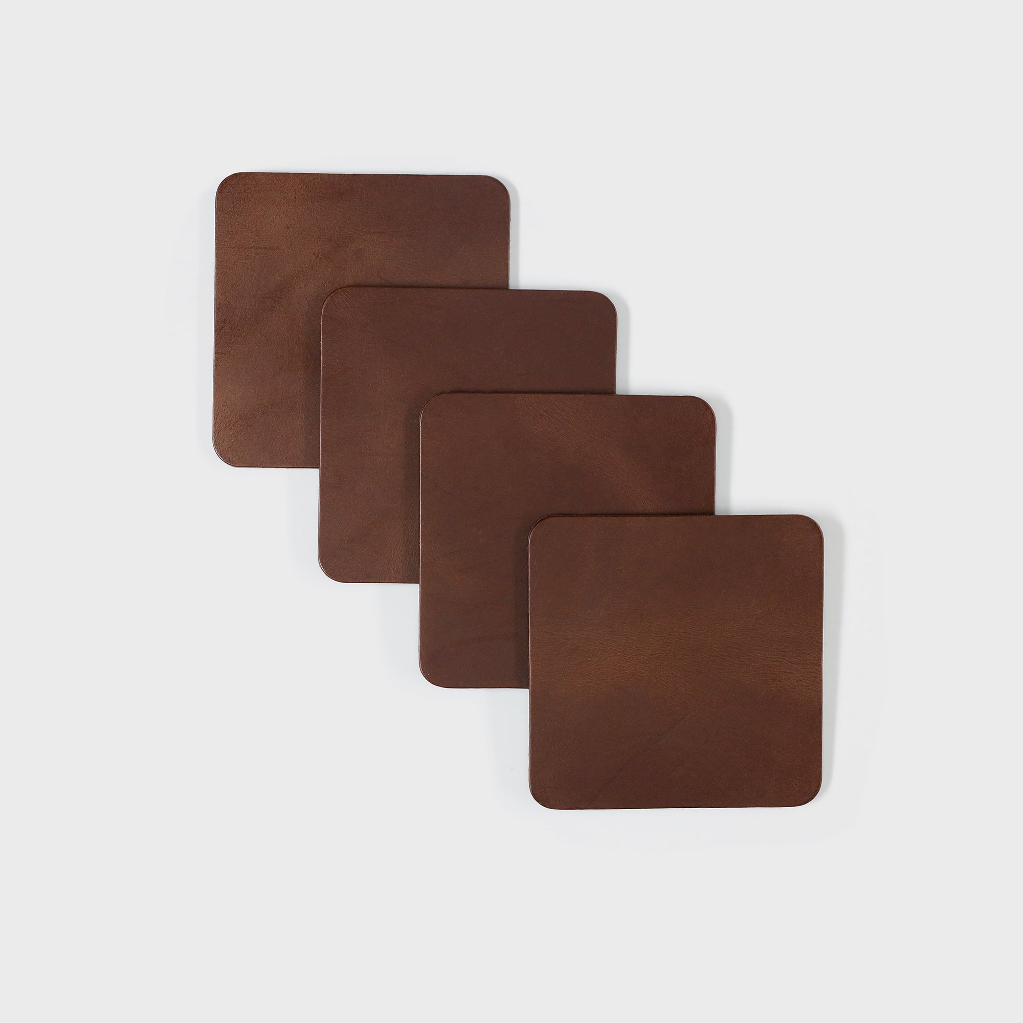 Leather Coasters - Oak Brown