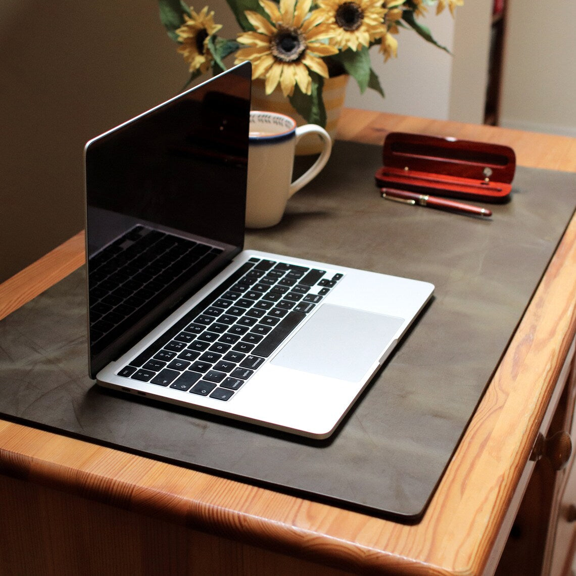 Leather Desk Mat - Brown