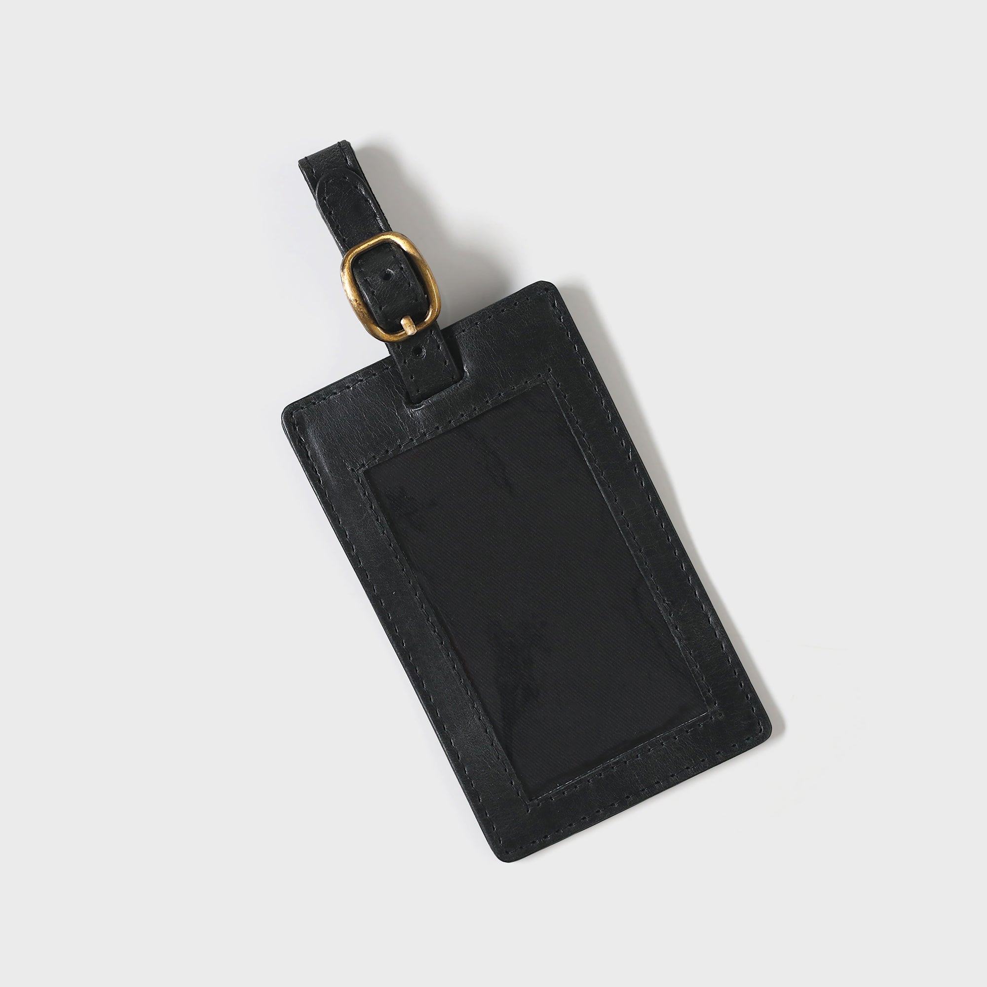 Leather Luggage Tag - Black