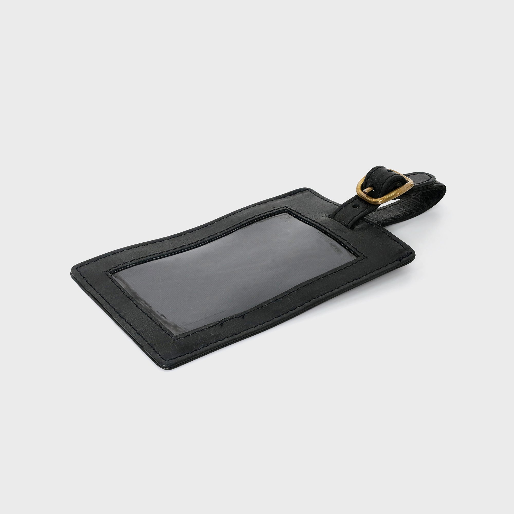 Leather Luggage Tag - Black