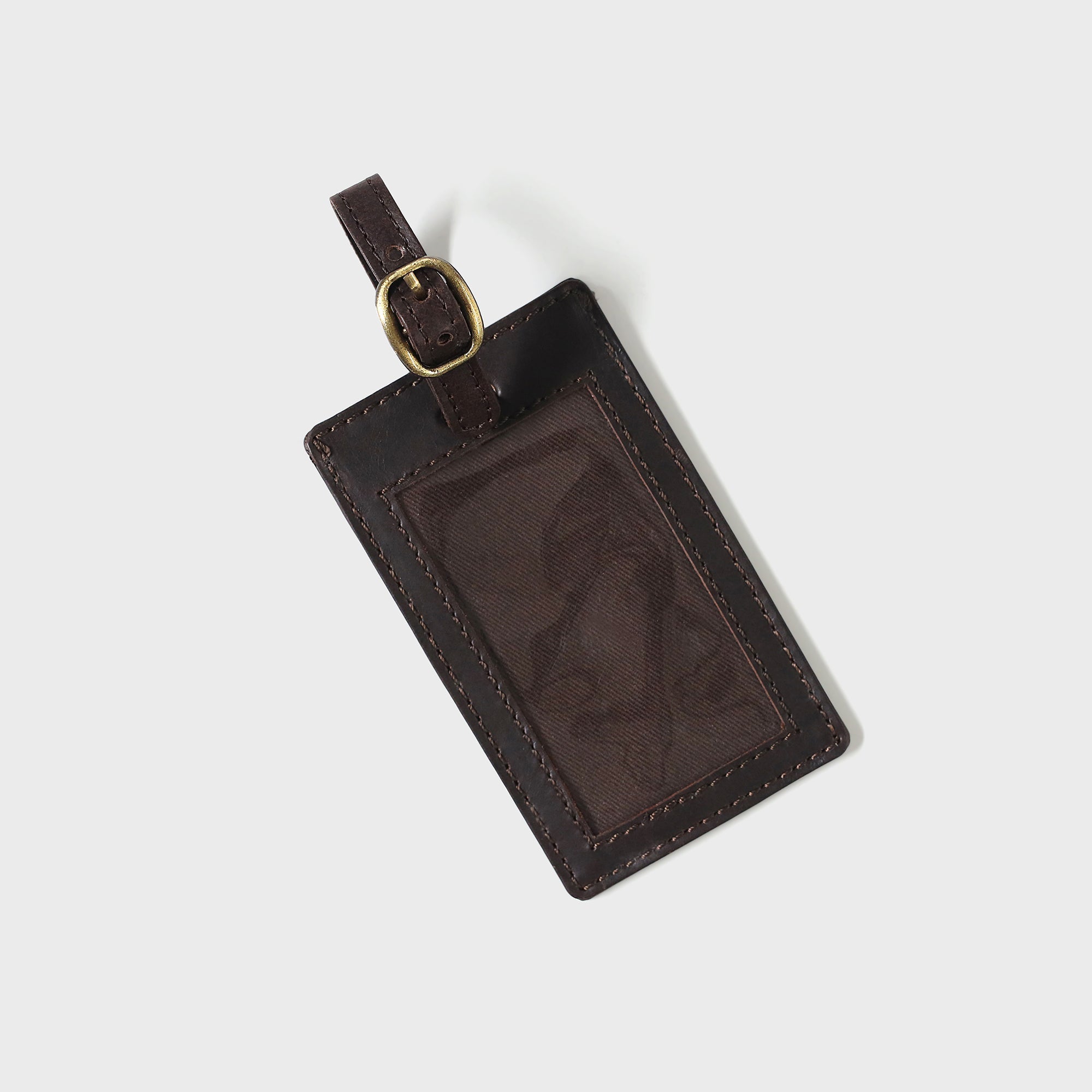Leather Luggage Tag - Brown