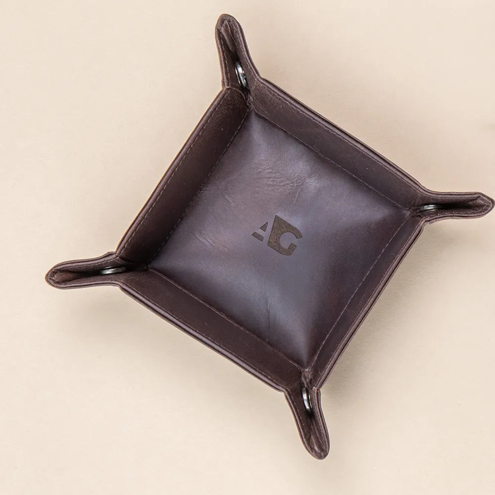 Desk Tidy/Coin Tray/Jewellery Holder - Brown