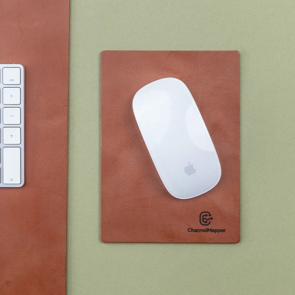 Recycled Leather Mini Mouse Mat - Tan