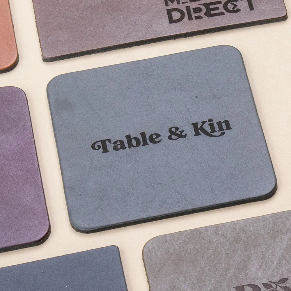 Leather Coasters - Grey