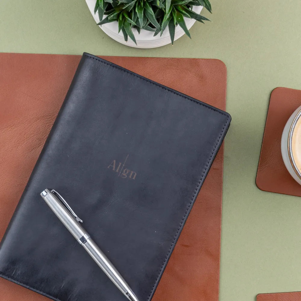 Leather Refillable Diary - Black