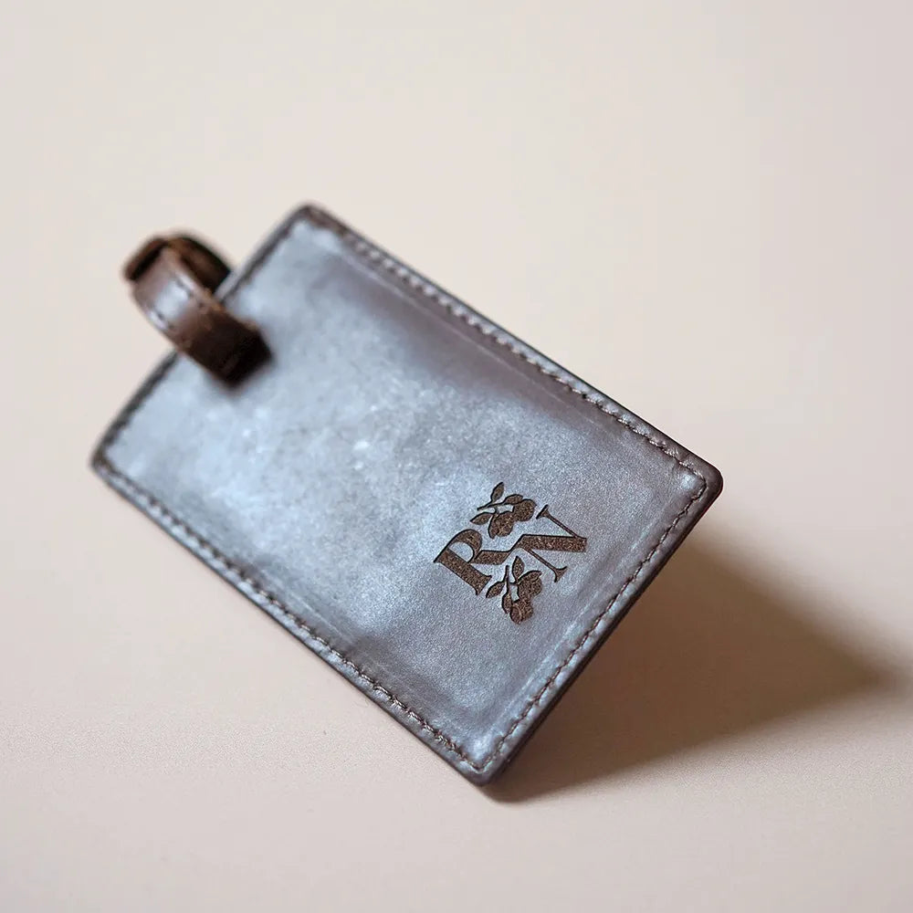 Leather Luggage Tag - Brown