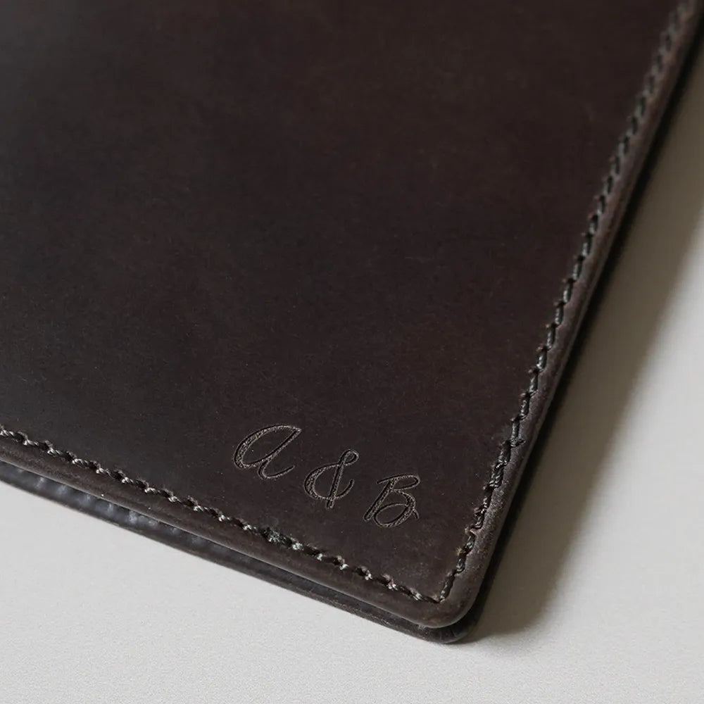 Leather Passport Cover - Brown